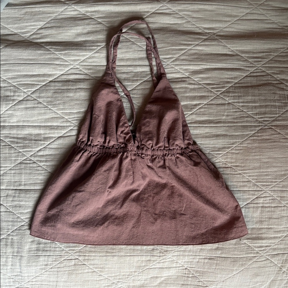 Indigo Luna Mokki Halter Top in Walnut - Picture 5 of 6